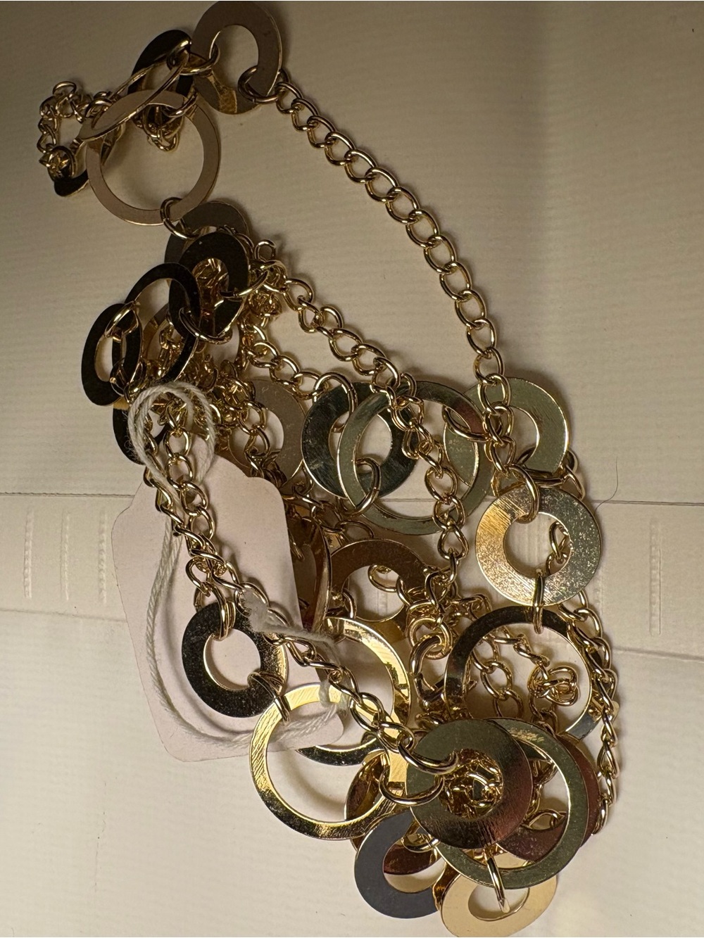Vintage Joan Rivers Gold Circle Link Statement Necklace - Women Jewelry